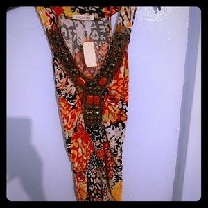 Beautiful sleeveless jeweled multicolored dress